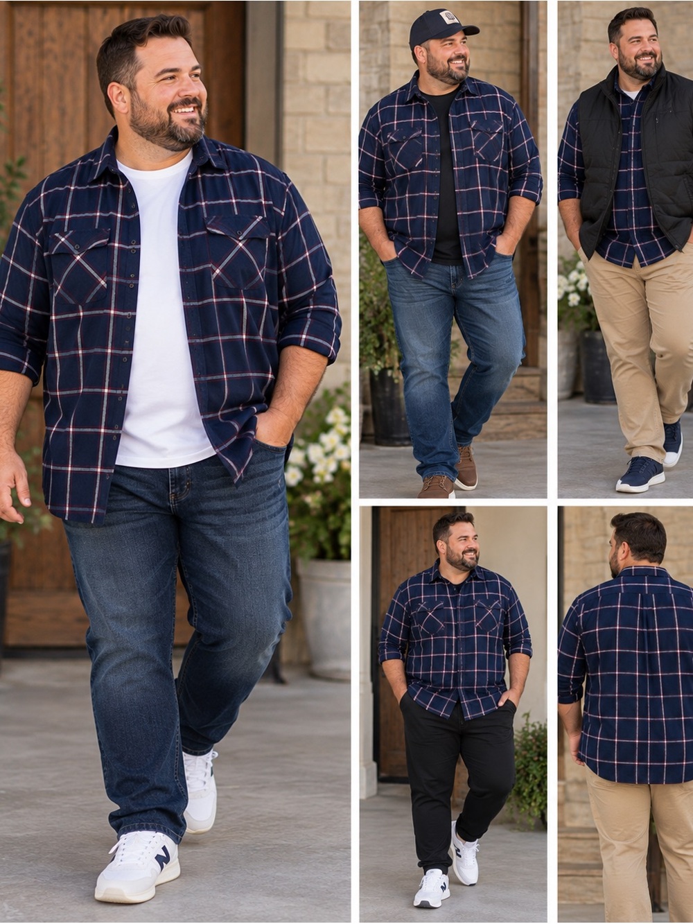 See Description Men’s Size 3X Northwest Territory Navy Plaid Lightweight Shirt